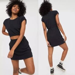 Aerie Offline Black Cutout Sweatshirt Dress Casual Athleisure Medium M